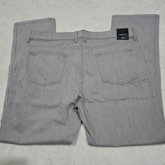 🆑️ Kenneth Cole Grey Cotton Pants Straight Fit Trousers Lightweight Comfortable - Picture 2 of 9